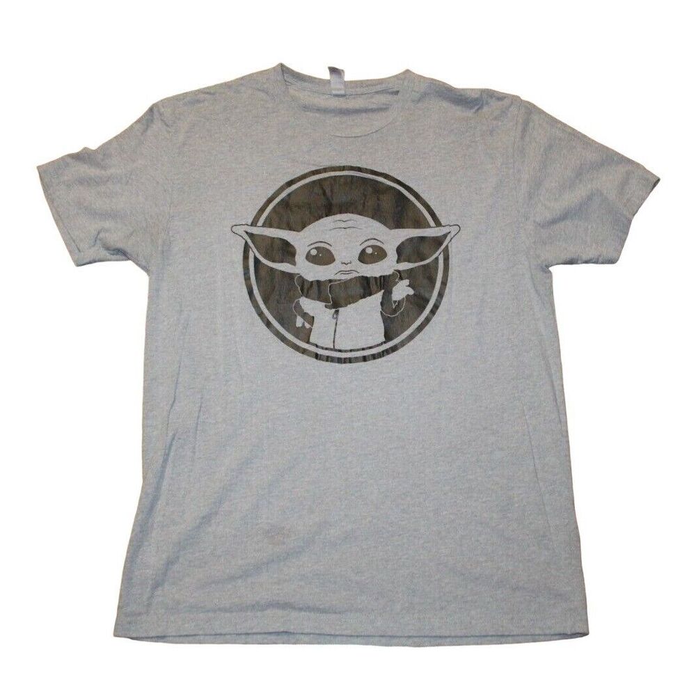 Baby Yoda Star Wars T-shirt Gray Size Large Lg The Mandalorian Next Level Shirt